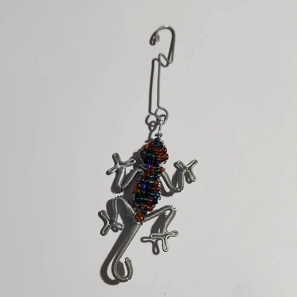 Colorful Beaded Lizard Keychain